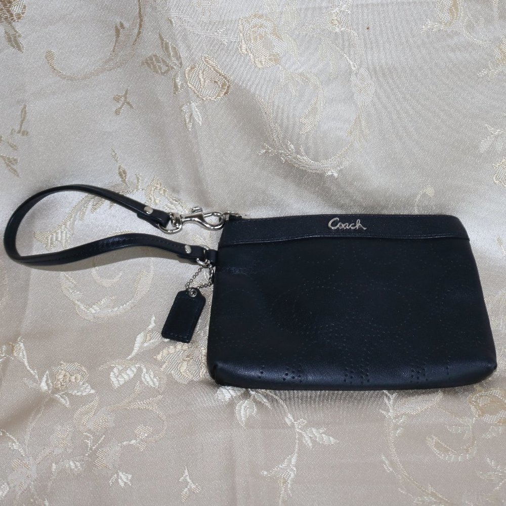 Vintage Coach Perforated Leather Wristlet